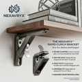NEXAVRYX™ ClampLock Adjustable Floating Shelf Bracket Set